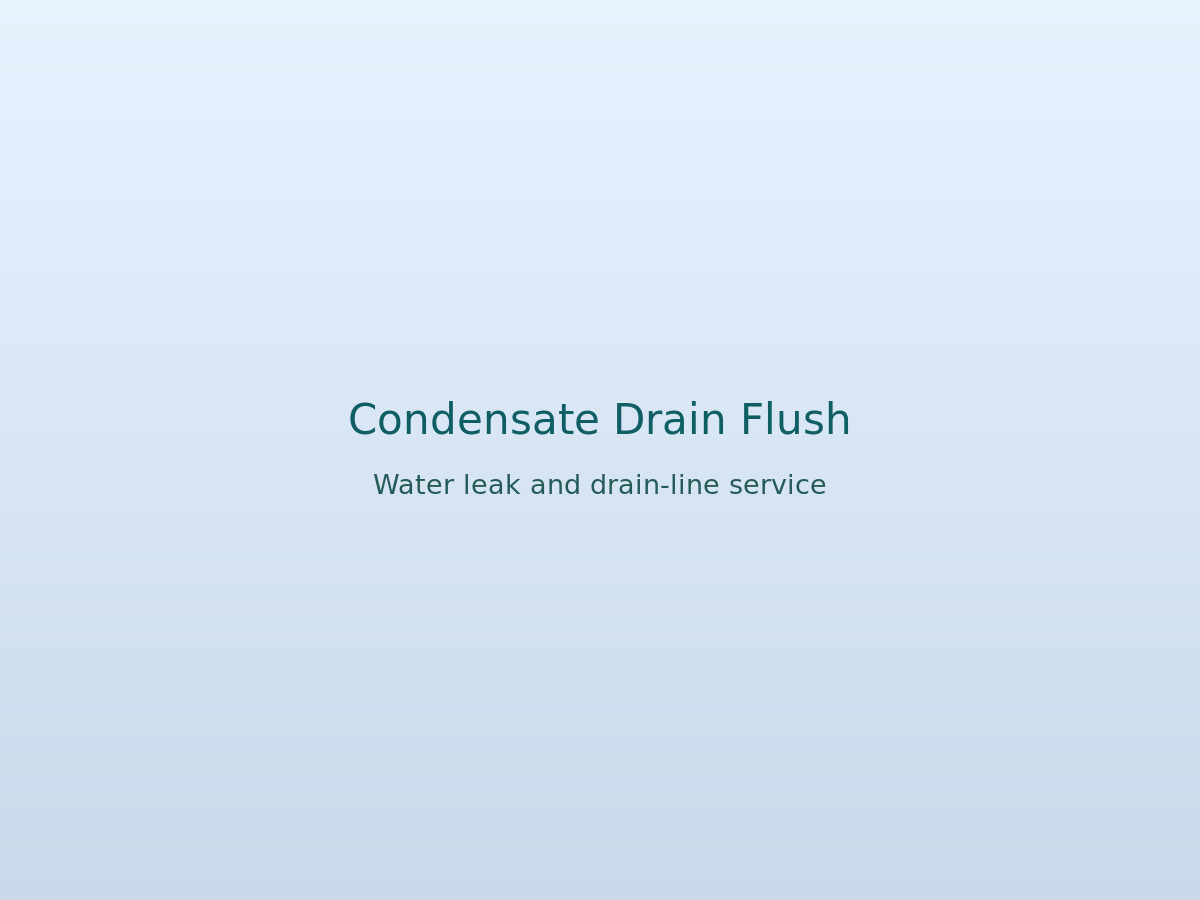 Flushing a clogged AC condensate drain line